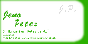 jeno petes business card